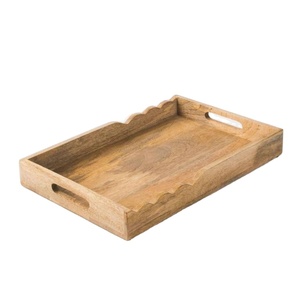 Bandeja de Servir de Madera de Grado Doméstico, Ecológica, con Patrón Sólido Grabado, Natural, Portátil, Apta para Lavavajillas y Microondas - Product Image 1