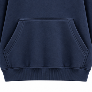 เสื้อฮู้ดดี้ผู้ชายสีน้ำเงินกรมท่าพิมพ์ลายกราฟิกสำหรับคนรักวัฒนธรรม  ผ้าฟลีซ สวมหัว สไตล์สตรีทแวร์ - Product Image 3