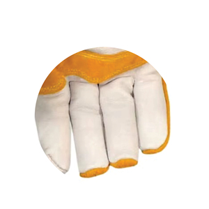 YEEHO Good Quality Anti <b>Slip</b> Durable Cattle Leather Safety Cuff Latex-Free Powder-Free 36cm Nitrile Foam Dipped Garden Gloves - Product Image 4