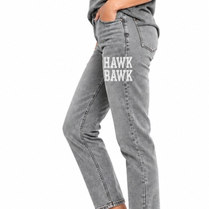 Jeans en denim pour femmes, de haute qualité, respirants, vintage, taille haute, jambes larges, 100% coton, broderie unie, élégants, confortables, tendance - Product Image 3