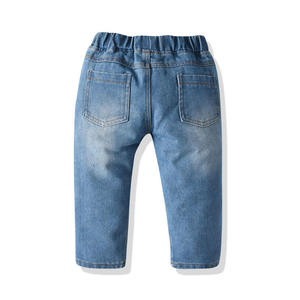 Jeans déchirés pour garçons, mode enfantine, qualité supérieure, vente en gros d'usine, 100% coton, coupe ample, grandes tailles, denim délavé clair - Product Image 4