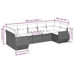 Conjunto de Sofá de Jardín de Ratán PE Negro y Acero con Recubrimiento en Polvo, 100% Poliéster, Muebles Elegantes para Exteriores - Product Image 3