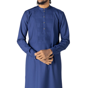 New 2026 Steel Blue <b>Men</b> <b>Thobe</b> Modern Saudi Style Jubba Long Sleeve Islamic Robe For <b>Men</b> Arabic Kandura Dishdasha Dress - Product Image 2