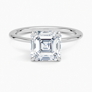 Bague BOJ 05 en argent 925, taille Asscher, avec halo de diamants et plaqué rhodium, pour mariage, 2 carats, couleur D, VVS1, Moissanite certifiée GRA - Product Image 1
