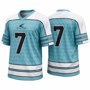Uniforme de Fútbol Americano para Hombre, Sublimado, Cuello en V, Manga Corta, Spandex/Poliéster, Blanco y Negro, Absorbe la Humedad, Personalizado para Equipo - Product Image 5