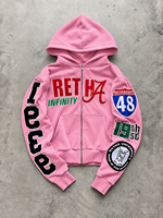 Sweat à capuche personnalisé coupe classique avec patchs lettres brodés, en molleton épais, pour l'hiver, style streetwear décontracté, unisexe, livraison rapide