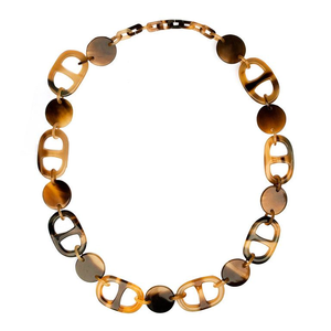 Collar Grueso de Cuerno de Búfalo Ecológico con Eslabones Graduados y Zirconia - ¡Gran Venta! - Product Image 5