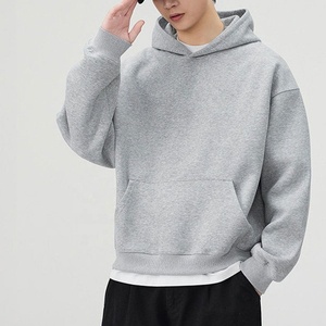 Sweat-shirt unisexe à capuche rouge zippé en polaire unie, séchage rapide, coupe ample, manches longues, hiver, 100% coton, décontracté, Econex - Product Image 4