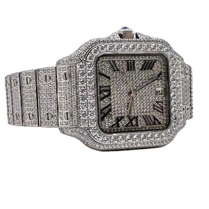 Reloj con esfera romana cuadrada automática de acero inoxidable Premium, elegante estilo Hip Hop, Diamante de moissanita de alta calidad, recién llegado - Product Image 1