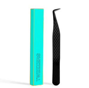 Professional Eyelash Tweezers Black Precision Smooth Tip Red Gradient Design <b>Box</b> Packaging Non Slip Ergonomic Design Grips - Product Image 5