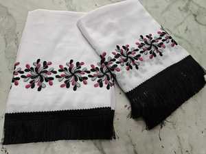 Hot Selling Best Quality Combed Woven Embroidered Anti Pill Voile <b>Fabric</b> Plain Scarf Turban Dress - Product Image 2
