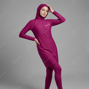 Maillot de bain musulman premium pour femme, burkini modeste avec leggings respirants, protection solaire UPF50+, idéal pour la natation, le surf et les vacances à la piscine - Product Image 1