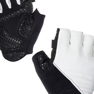 Half Finger Gym <b>Fitness</b> <b>Gloves</b> Mesh Breathable Unisex Training <b>Glove</b> Black White - Product Image 3