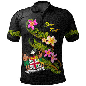 เสื้อโปโลแขนสั้นลายธงชาติฟิจิสำหรับผู้ชาย ทรงปกติ ระบายอากาศได้ดี ผลิตจากโพลีเอสเตอร์ 100% เหมาะสำหรับใส่ลำลอง - Product Image 3