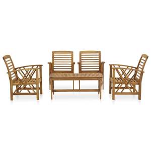 Ensemble de salon de jardin en bois d'acacia massif, durable et de taille moyenne, beauté naturelle pour un confort extérieur - Product Image 2