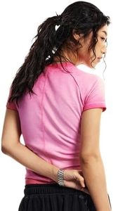 Camiseta Deportiva de Manga Corta para Hombre AUXINE DESIGN, Color Rosa, Cuello Redondo, Secado Rápido, Corte Ajustado, Tejido de Poliéster, Largo Regular, Color Sólido - Product Image 2