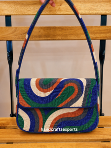 Bolso de Hombro de Alta Calidad, Profesional, de Lujo, Hecho a Mano con Cuentas, Patrón Colorido, Costuras Resistentes, Bordado - Product Image 3