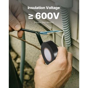 Nastro Isolante Elettrico 600V, 10 Rotoli, 3/4 X 66 ft, PVC, per Uso Generale, Ignifugo, Impermeabile, Gomma 0 221 F Sec - Product Image 3