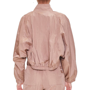 Ensemble veste décontractée en toile pour femme, col montant, manches longues, coupe ample, couleur unie, tenue deux pièces printemps-été - Product Image 4