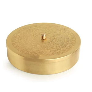 SwamiG TradeX Luxury Brass Heritage <b>Spice</b> <b>Box</b>-Dishwasher Safe Moisture-Proof & Stackable for Business Gifts - Product Image 1