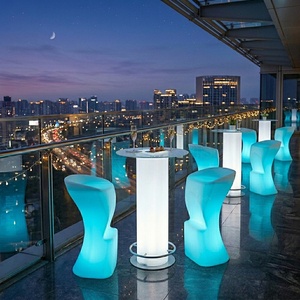 Ensemble de tables hautes à <span class=keywords><strong>LED</strong></span> pour cocktails, mobilier lumineux pour événements, location pour fêtes, discothèques, hôtels et événements en plein air - Product Image 4