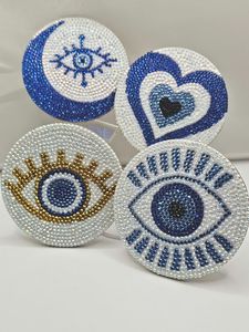 Embroidered <b>Beaded</b> Glass <b>Coasters</b> Colorful Text Lemon Design Classic Handmade Eco-Friendly Durable Customizable Mats for Table - Product Image 5