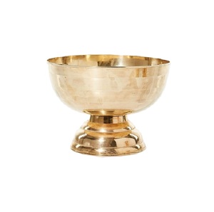Round Metal <b>Ice</b> <b>Bucket</b> With Pedestal Base Hammered <b>Gold</b> Finish Glam Style Handmade Barware Drink Cooler Wine Decor - Product Image 6