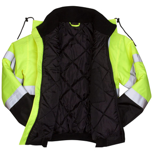 Veste de sécurité pour homme, très vendue, chaude pour l'hiver, coupe-vent, en Oxford, haute visibilité, réfléchissante fluorescente - Product Image 2