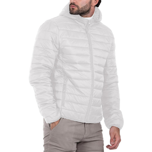 Men's White Puffer Jacket Lightweight Insulated Warm <b>Bubble</b> <b>Coat</b> With Hood For Winter Outdoor Daily Casual Lifestyle - Product Image 3