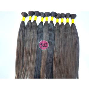 Fournisseur en gros ARROW EXIM Extensions de cheveux humains indiens vierges naturels Remy non traités, à trame simple et double trame à la machine, en vrac - Product Image 2