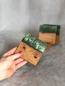 Handmade Wood Resin <b>Table</b> <b>Coasters</b> - Product Image 4