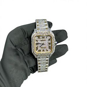 Reloj de Pulsera de Lujo Moderno para Hombre, de Acero Inoxidable, con Movimiento de Cuarzo Miyota, Escala Romana, Cristal con Incrustaciones de Diamantes - Product Image 1