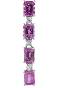 Pendientes de Diamante y Zafiro Rosa en Plata de Ley 92.5 KLST-30763 - Product Image 2