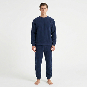 Conjunto de Sudadera con Cuello Redondo para Hombre, 2 Piezas |   Sudadera de Forro Polar y Pantalones Deportivos |   Conjunto Deportivo Informal - Product Image 1