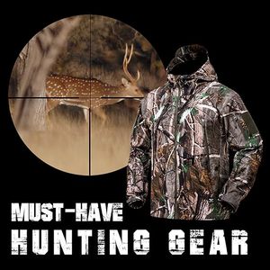 Hunting <b>Jacket</b> for Men Quiet Hunting Camouflage Clothing Hoodie <b>Camo</b> Coat Water-Repellent Windproof - Product Image 4
