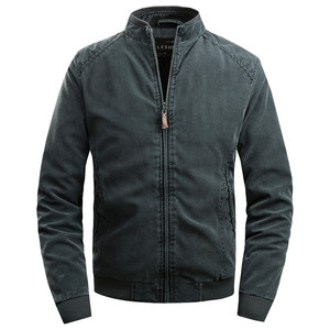 Chaqueta Cortavientos para Hombre, Color Gris Oscuro, Manga Larga, para Otoño, 100% Poliéster, Acabado Lavado - Product Image 6