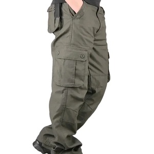 Pantalon cargo unisexe en coton pur de haute qualité, logo personnalisé, multi-poches, pantalon cargo hip hop pour hommes - Product Image 3