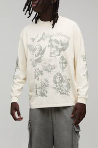<b>Custom</b> Screen Printed Men's Sweatshirt Personalized Long Sleeve Streetwear OEM Casual Wear <b>Custom</b> Design Apparel Top Clothing - Product Image 3