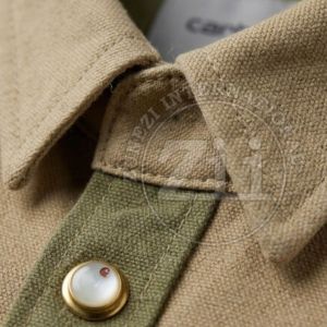 Two-Tone Work <b>Shirt</b> Olive Green And Beige Long Sleeve With Chest Pocket Safety Clothing FR <b>Shirts</b> <b>Flame</b> Resistant Light Weight - Product Image 6