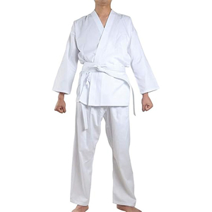 White Kung Fu Gi Uniform 100% Cotton Adult Unisex Traditional <b>Chinese</b> Martial Arts Wear Durable Plain Dyed Loose Fit Quick Dry - Product Image 1