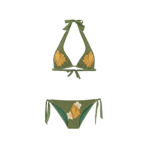 Custom Fabrics Handmade <b>Pink</b> Beaded Embroidery <b>Bikini</b> <b>Set</b> Halter Neckline Two Piece Swimwear Full Craft <b>Set</b> for Women Wear - Product Image 2