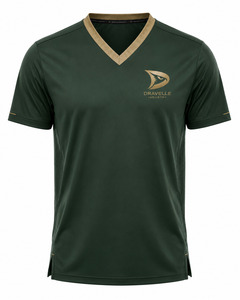 Chemise d'entraînement d'arts martiaux pour homme, col en V, vert, respirante, en polyester, uniforme pour la pratique du karaté et du taekwondo - Product Image 1