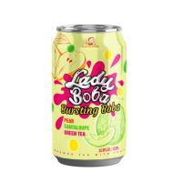 Madam Hong 320ml Té de Burbujas de Frutas Mixtas con Sabores de Melocotón y Fresa, Ingredientes de Tapioca Popping Boba, Lata Enlatada TW