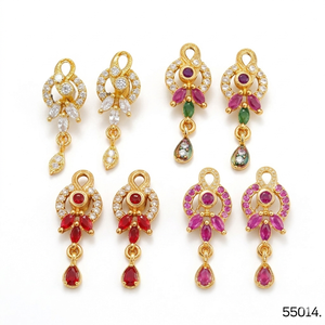 Moll jewellers ได้รับการรับรองแฟชั่นสีทองเลียนแบบมุกลอบสังหารตัดคริสตัล rhinestone แบบดั้งเดิมต่างหูสตั๊ดโลหะผสม - Product Image 1