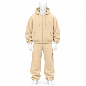 Shorts de survêtement d'hiver décontractés en molleton de coton imprimé avec logo personnalisé de haute qualité, coupe oversize, à manches longues, couleur unie, en vente - Product Image 3