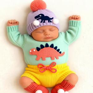 Vêtements de confort pour bébés en tricot doux, conçus pour la protection hivernale et l'usage quotidien, production avec marquage personnalisé - Product Image 1