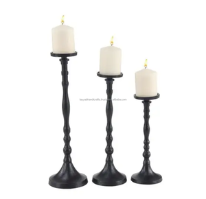 Bougeoir conique en métal doré pour la décoration intérieure Bougeoir en acier d'Inde pour Noël et les mariages - Product Image 2