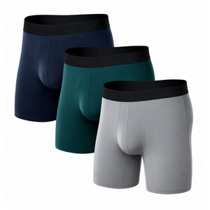 <b>Custom</b> Men's <b>Boxer</b> Briefs Breathable Stretch Underwear Soft Quick Dry <b>Boxer</b> Shorts OEM ODM Wholesale Cotton Polyester Trunks - Product Image 2