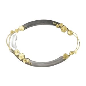 Cena de metal de grado alimenticio que sirve la bandeja de metal de lujo con decoración de flores Golden Best Selling Wedding Used - Product Image 1