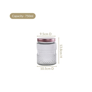 Juego de frascos de vidrio de diseño moderno, frascos herméticos de 750 ml, recipientes de almacenamiento para cocina, frascos de vidrio para alimentos, frascos para velas con tapa - Product Image 4